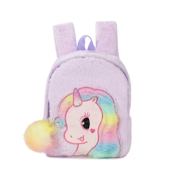 Cute Plush Unicorn Toddler Mini Travel Bag Princess Plush Backpack for Girls 1-6 - Picture 13 of 14